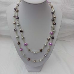 Long Silver Pearl Strand