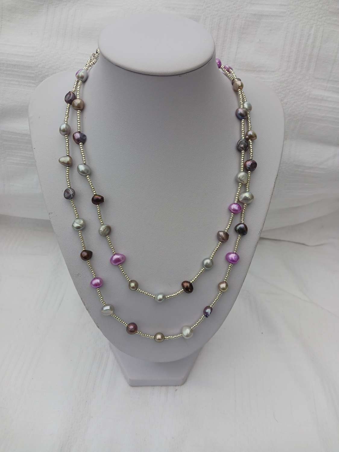Long Silver Pearl Strand Long Silver Pearl Strand