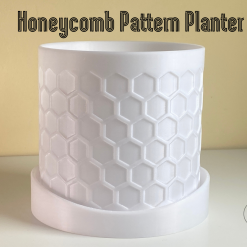 Honeycomb Planter with Saucer – Modern Indoor Plant Pot