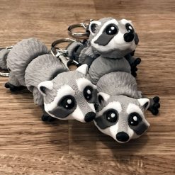 Adorable Articlaued Raccoon | Desk Toy | Keychain | Sensory | Fidget Toy | MMMini | MatMire