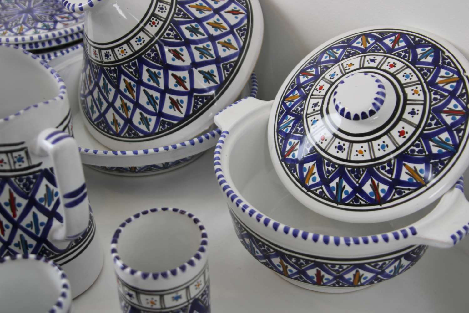Handcrafted Stoneware Dinner Set – 35 Pieces – Amazigh Collection Handcrafted Stoneware Dinner Set – 35 Pieces – Amazigh Collection