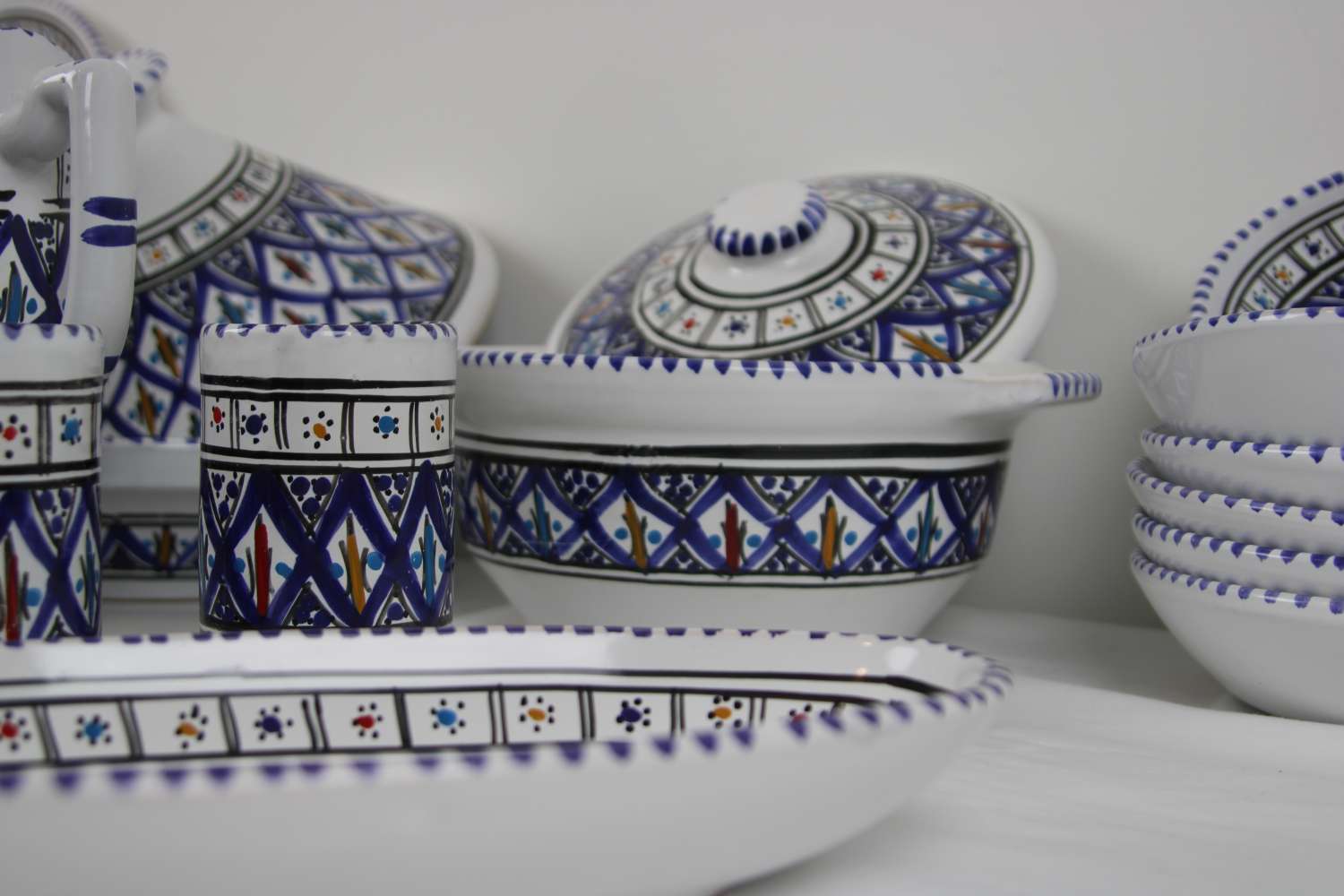 Handcrafted Stoneware Dinner Set – 35 Pieces – Amazigh Collection Handcrafted Stoneware Dinner Set – 35 Pieces – Amazigh Collection