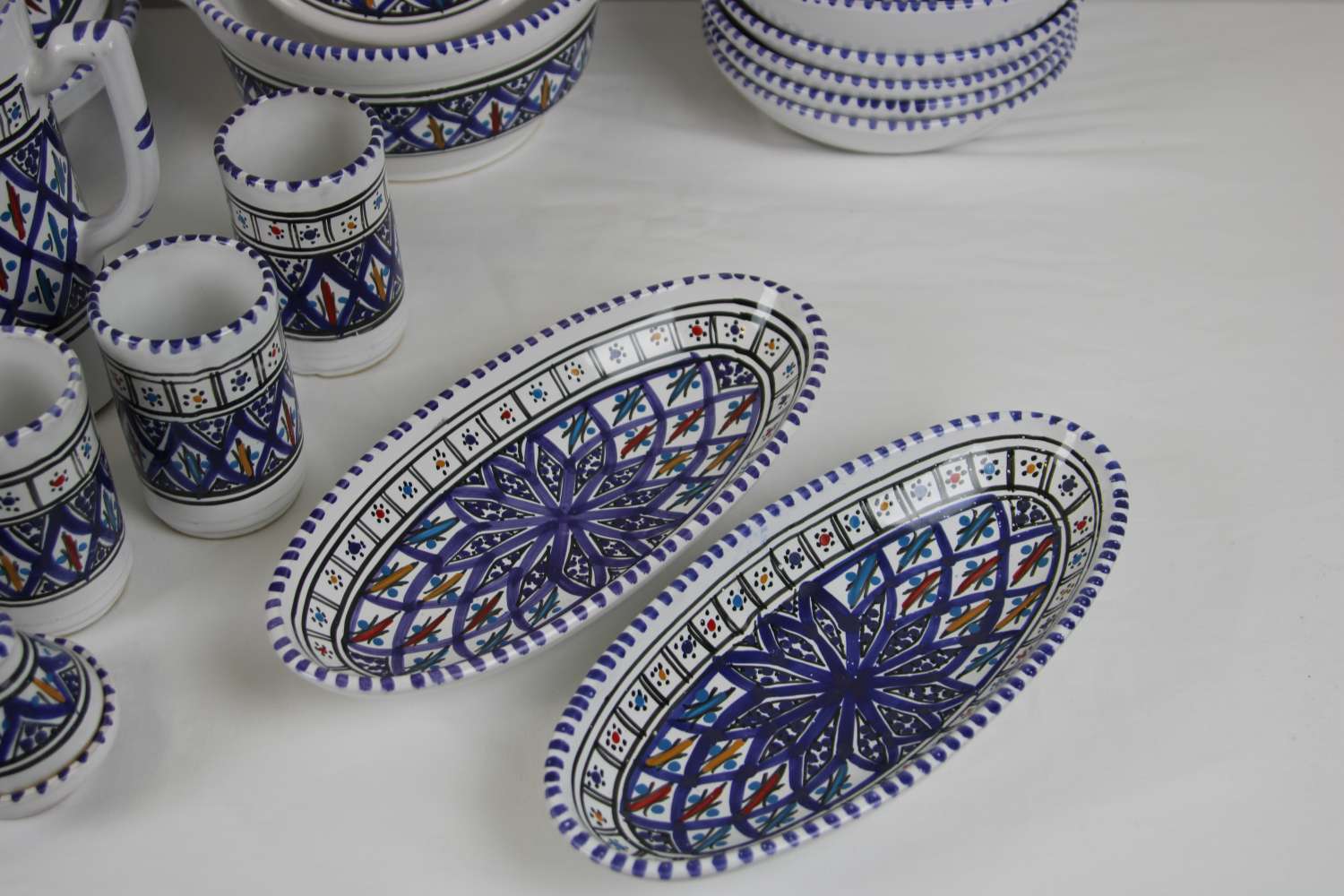 Handcrafted Stoneware Dinner Set – 35 Pieces – Amazigh Collection Handcrafted Stoneware Dinner Set – 35 Pieces – Amazigh Collection