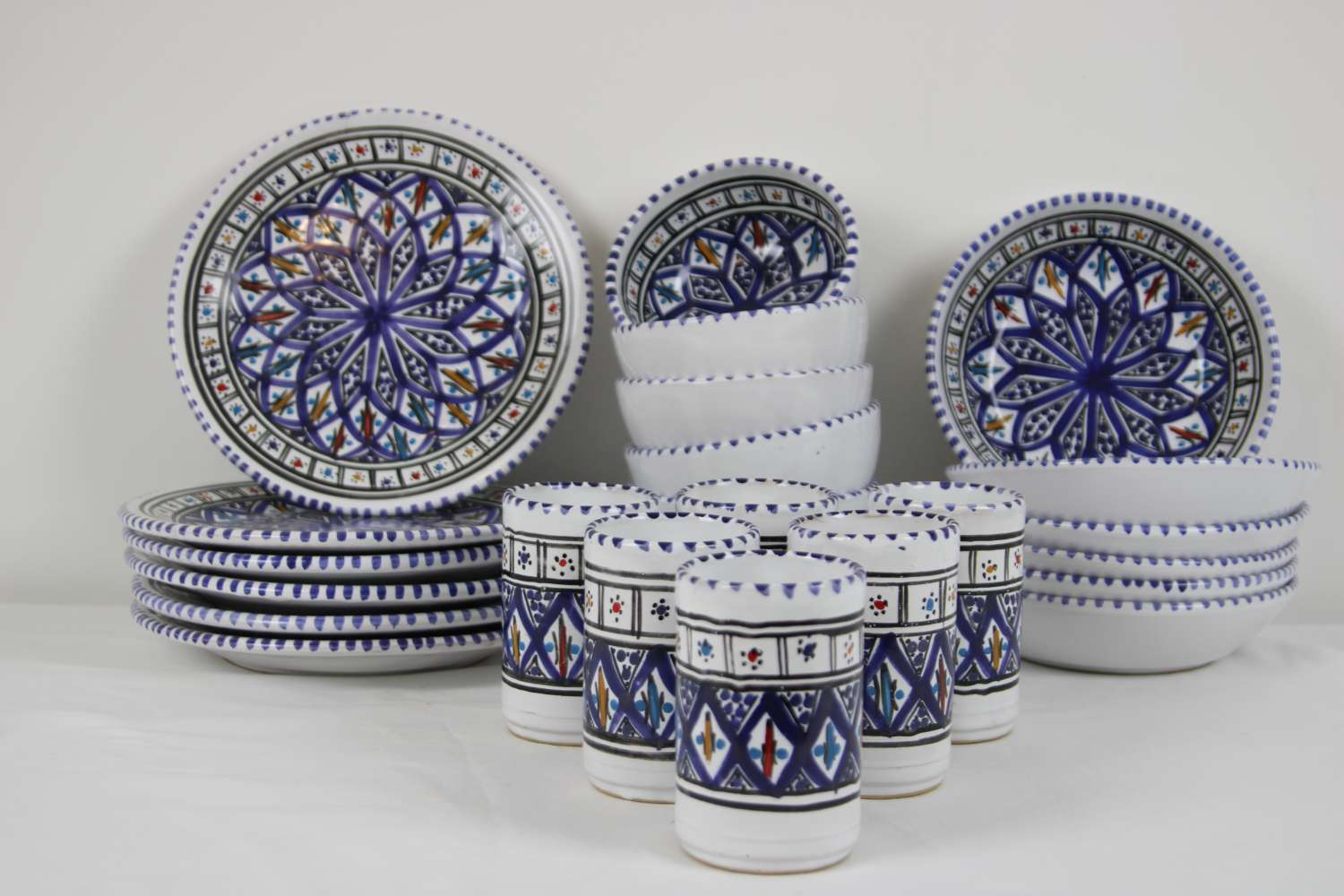 Handcrafted Stoneware Dinner Set – 35 Pieces – Amazigh Collection Handcrafted Stoneware Dinner Set – 35 Pieces – Amazigh Collection