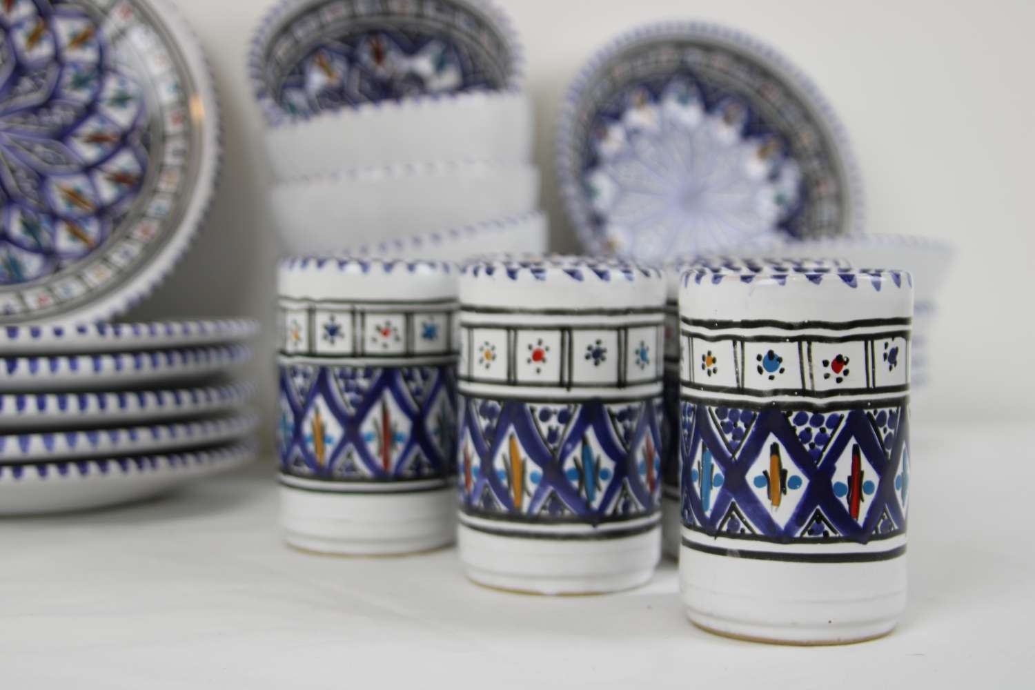 Handcrafted Stoneware Dinner Set – 35 Pieces – Amazigh Collection Handcrafted Stoneware Dinner Set – 35 Pieces – Amazigh Collection