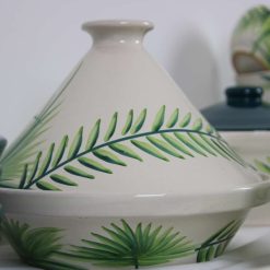 35-Piece Handmade Stoneware Kitchen Set – Vintage Green Leaf Collection 11