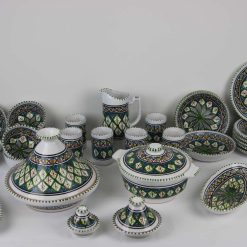 35-Piece Handmade Ceramic Kitchen Set – Liweza Green Theme 1 35-Piece Handmade Ceramic Kitchen Set – Liweza Green Theme 1