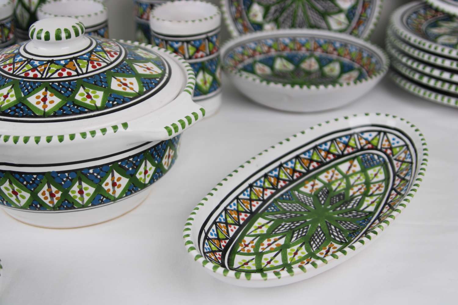 35-Piece Handmade Ceramic Kitchen Set – Liweza Green Theme 35-Piece Handmade Ceramic Kitchen Set – Liweza Green Theme