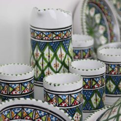 35-Piece Handmade Ceramic Kitchen Set – Liweza Green Theme 6 35-Piece Handmade Ceramic Kitchen Set – Liweza Green Theme 6