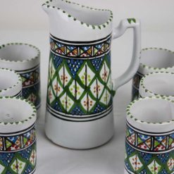 24 piece Dinner Set Stoneware Ceramics Handmade Lwiza Green