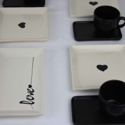 27 piece Dinner Set Stoneware Ceramics Handmade Love