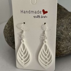 White Dangle Leaf Earrings 5 White Dangle Leaf Earrings 5