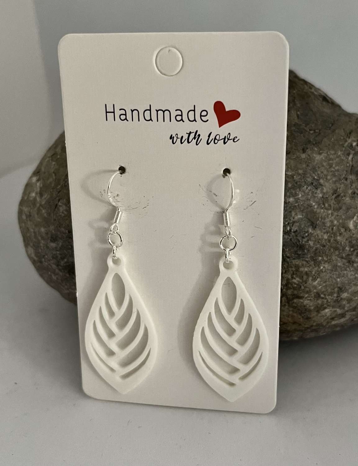 White Dangle Leaf Earrings White Dangle Leaf Earrings