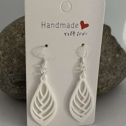 White Dangle Leaf Earrings 4 White Dangle Leaf Earrings 4