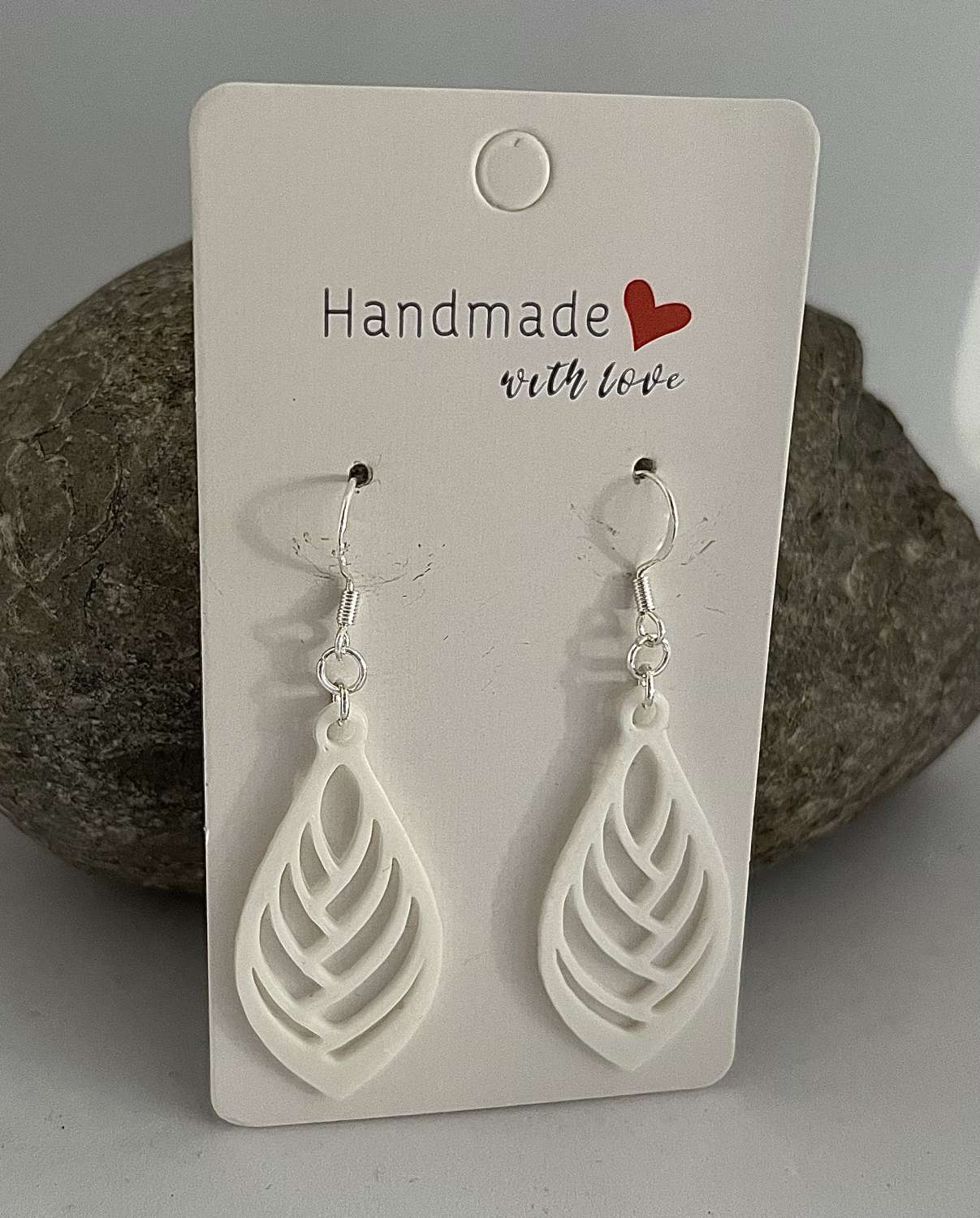 White Dangle Leaf Earrings White Dangle Leaf Earrings