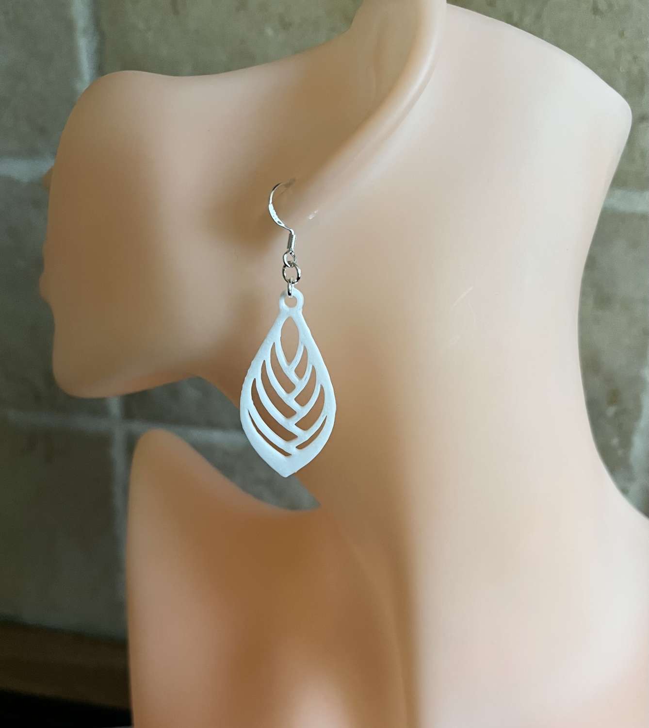 White Dangle Leaf Earrings White Dangle Leaf Earrings