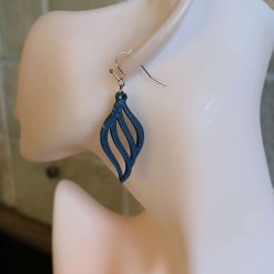 Blue and Gold Dangle Earrings