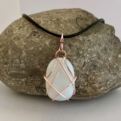 Moonstone wrapped pendant necklace