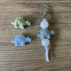 Dinosaur Silicone Bead Keyring