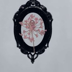 Pink resin cast flower necklace