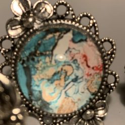 Marbled, domed, adjustable ring 2 Marbled, domed, adjustable ring 2