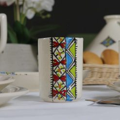 35-Piece Handmade Ceramic Dinner Set – Amazigh-Inspired Margoum Pattern