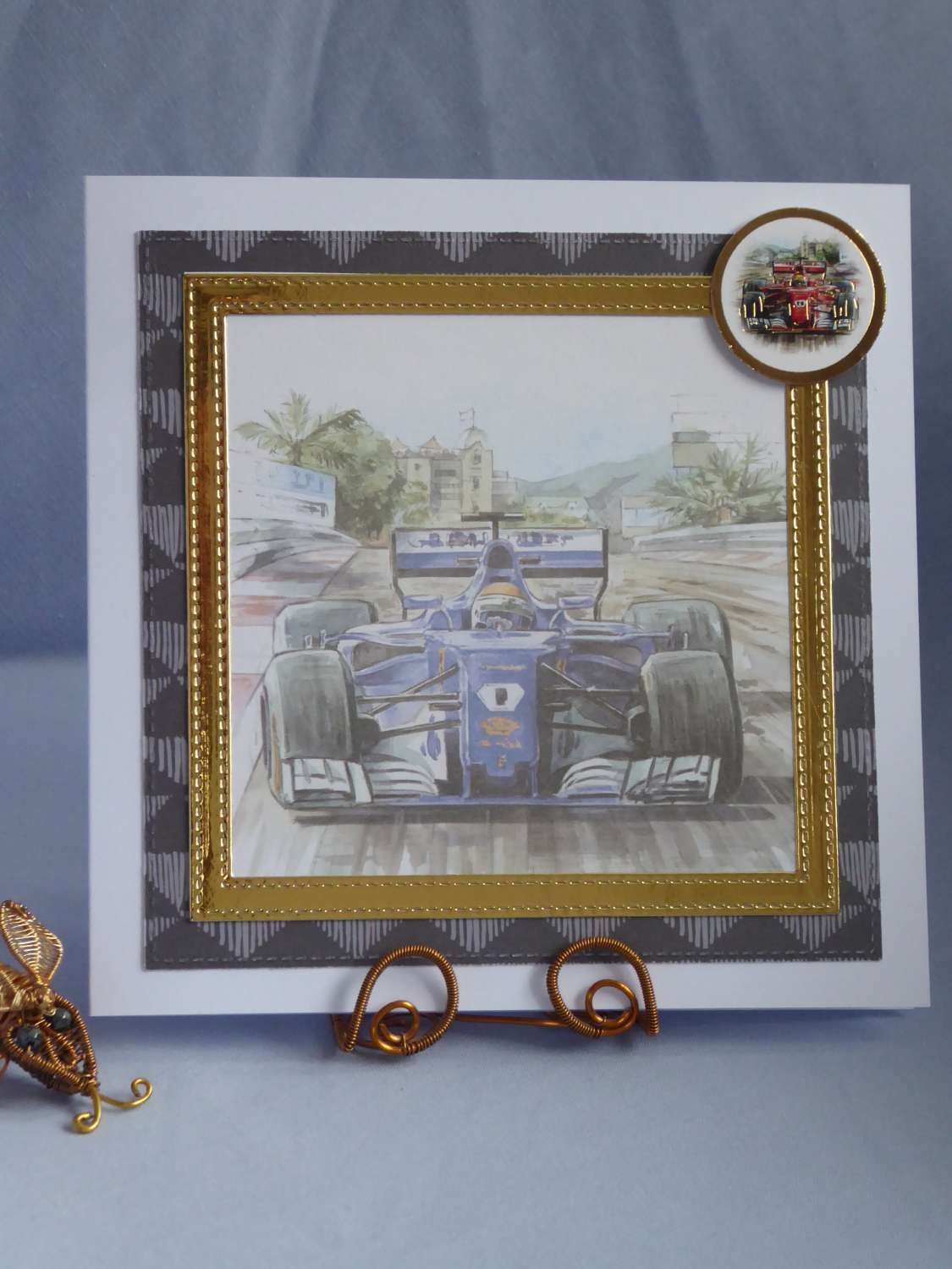 Blue Racing Car Any Occasion Card Blue Racing Car Any Occasion Card