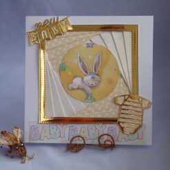 Iris Fold, New Baby, Bunny Card