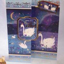 Elegant Swans, Z fold Birthday Card