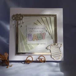 Iris Folded, New Baby Card with Romper Suit