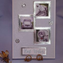 Blue car Best Wishes Card