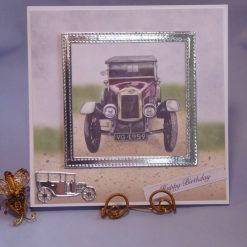 Maroon Vintage Car Birthday Card