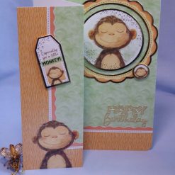 Little Monkey Z fold Birthday Card
