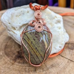 Wire wrapped pendant - Jasper