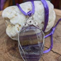 Wire wrapped pendant -Flourite in Sterling Silver