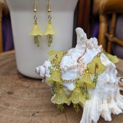 Dainty yellow flower jewellery set