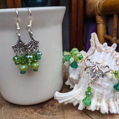 Flower headpiece/necklace set - green 2