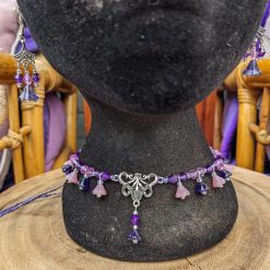 Flower Necklace/headpiece - purple 4 Flower Necklace/headpiece - purple 4