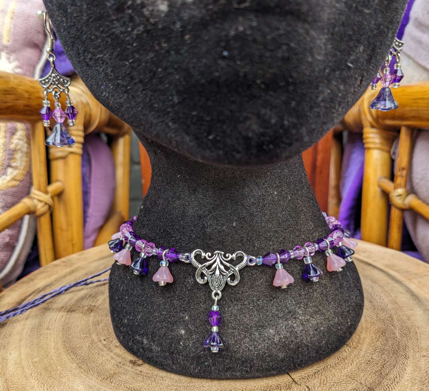 Flower Necklace/headpiece - purple Flower Necklace/headpiece - purple