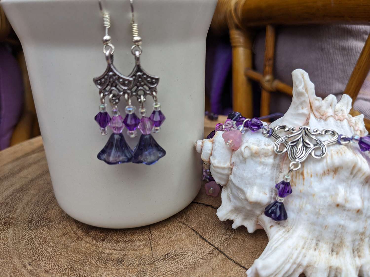 Flower Necklace/headpiece - purple Flower Necklace/headpiece - purple