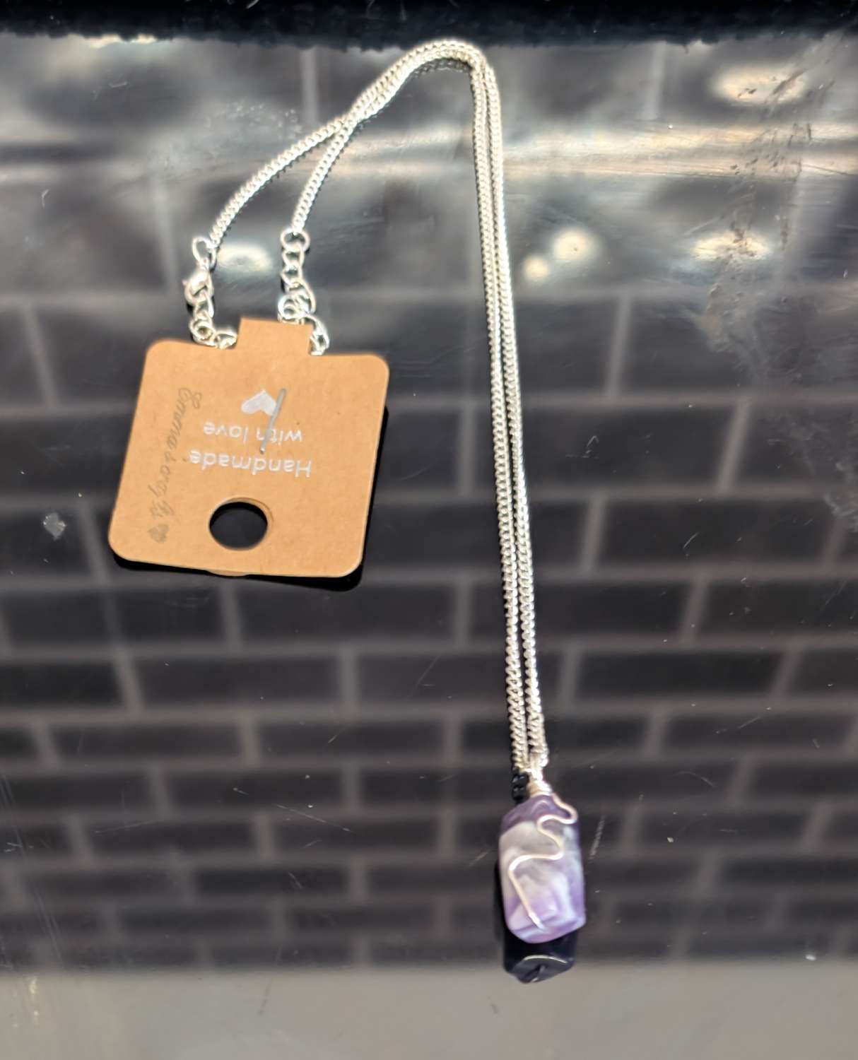 Chevron Amethyst pendant necklace Chevron Amethyst pendant necklace