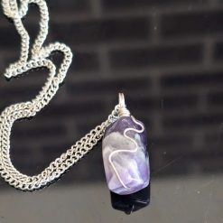 Chevron Amethyst pendant necklace