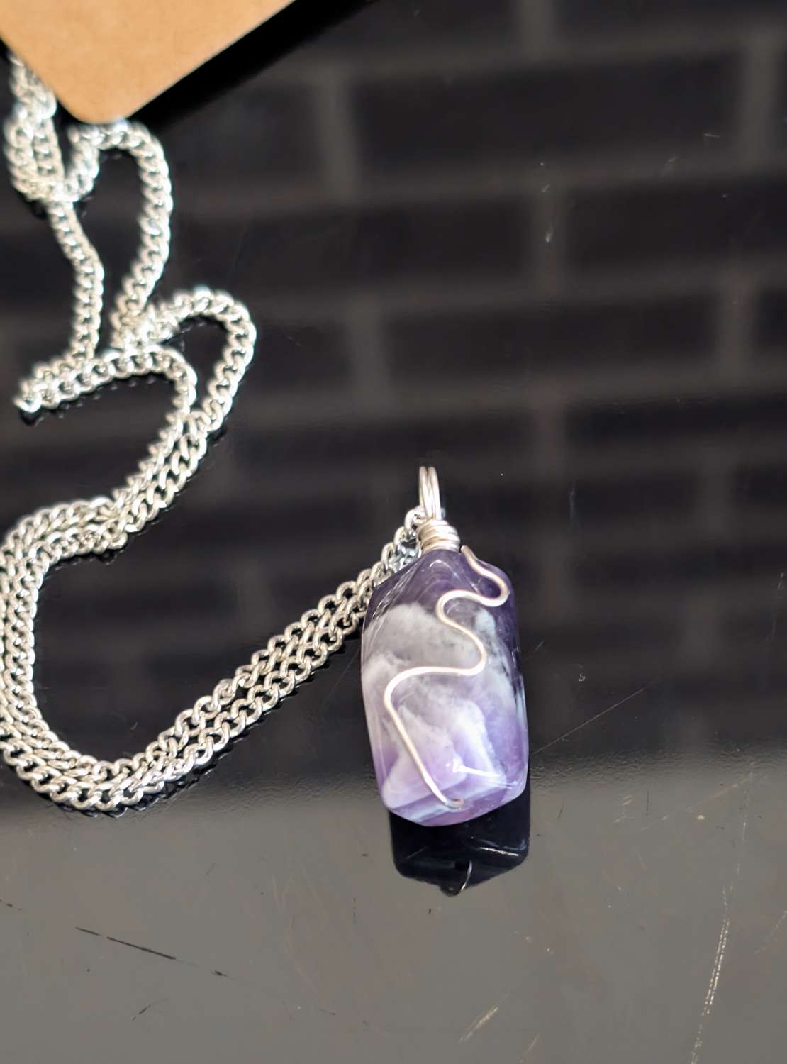 Chevron Amethyst pendant necklace Chevron Amethyst pendant necklace