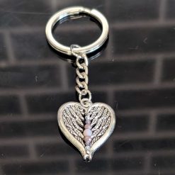 Amethyst Angelwing key ring