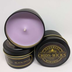 Black Opium tin handmade candles CHIDS-WICKS 4oz candle tin