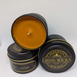 Black Opium tin handmade candles CHIDS-WICKS 4oz candle tin