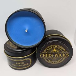 Fresh Unstoppable handmade candles CHIDS-WICKS 4oz candle tin