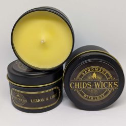Black Opium tin handmade candles CHIDS-WICKS 4oz candle tin