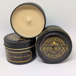Black Opium tin handmade candles CHIDS-WICKS 4oz candle tin