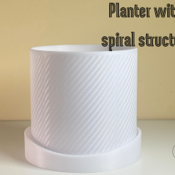 Flower Pot with Diagonal Pattern